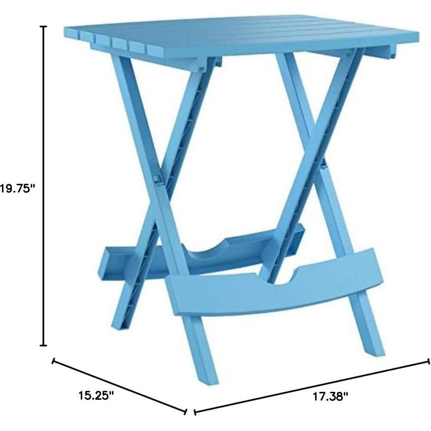 Mesa Lateral Plegable Adams Quik-Fold Azul 38x44 cm