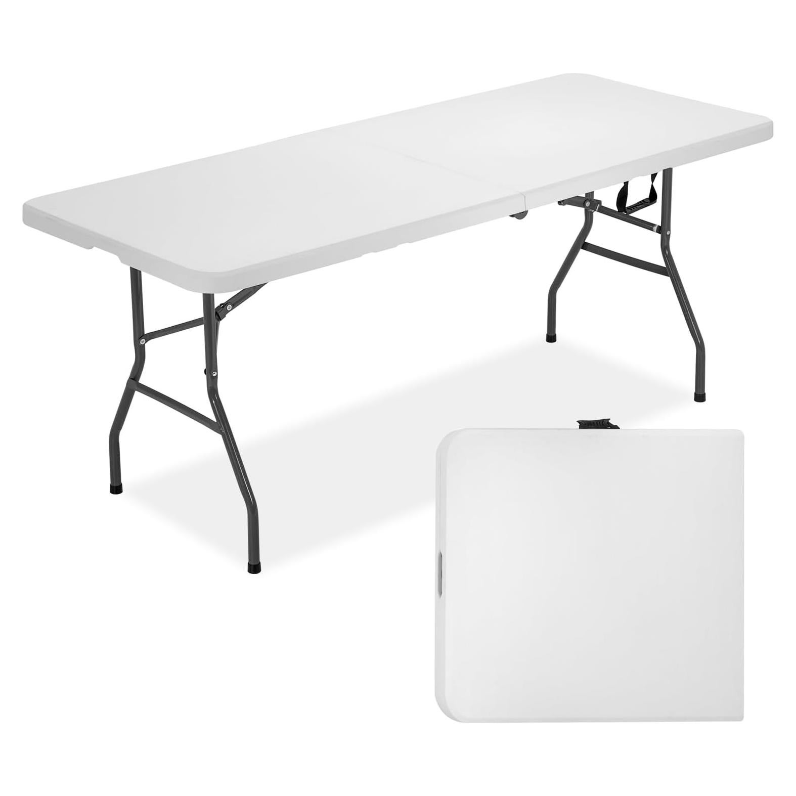 Mesa Plegable Exterior FDW 6 Pies Blanca Rectangular