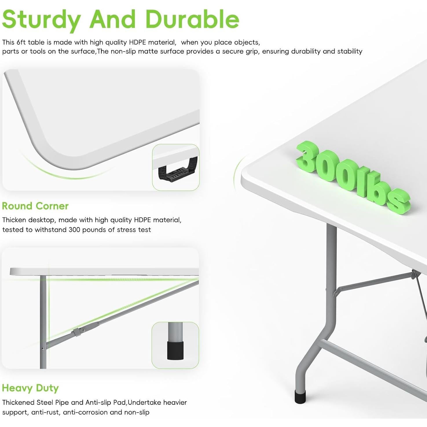 Conjunto de Mesa Plegable HLPB 180x71 cm con 2 Bancos