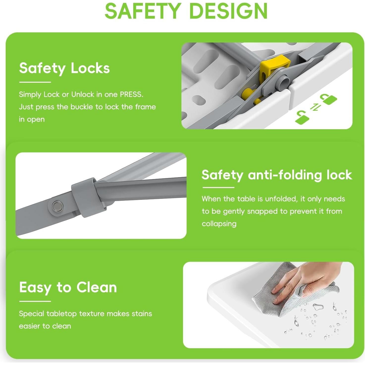Conjunto de Mesa Plegable HLPB 180x71 cm con 2 Bancos