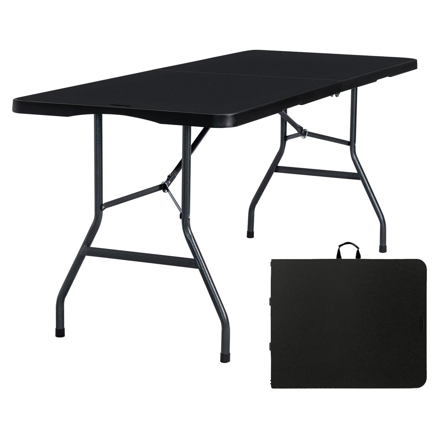Mesa Plegable 180 cm Byliable Negra HDPE para 6-8 Personas