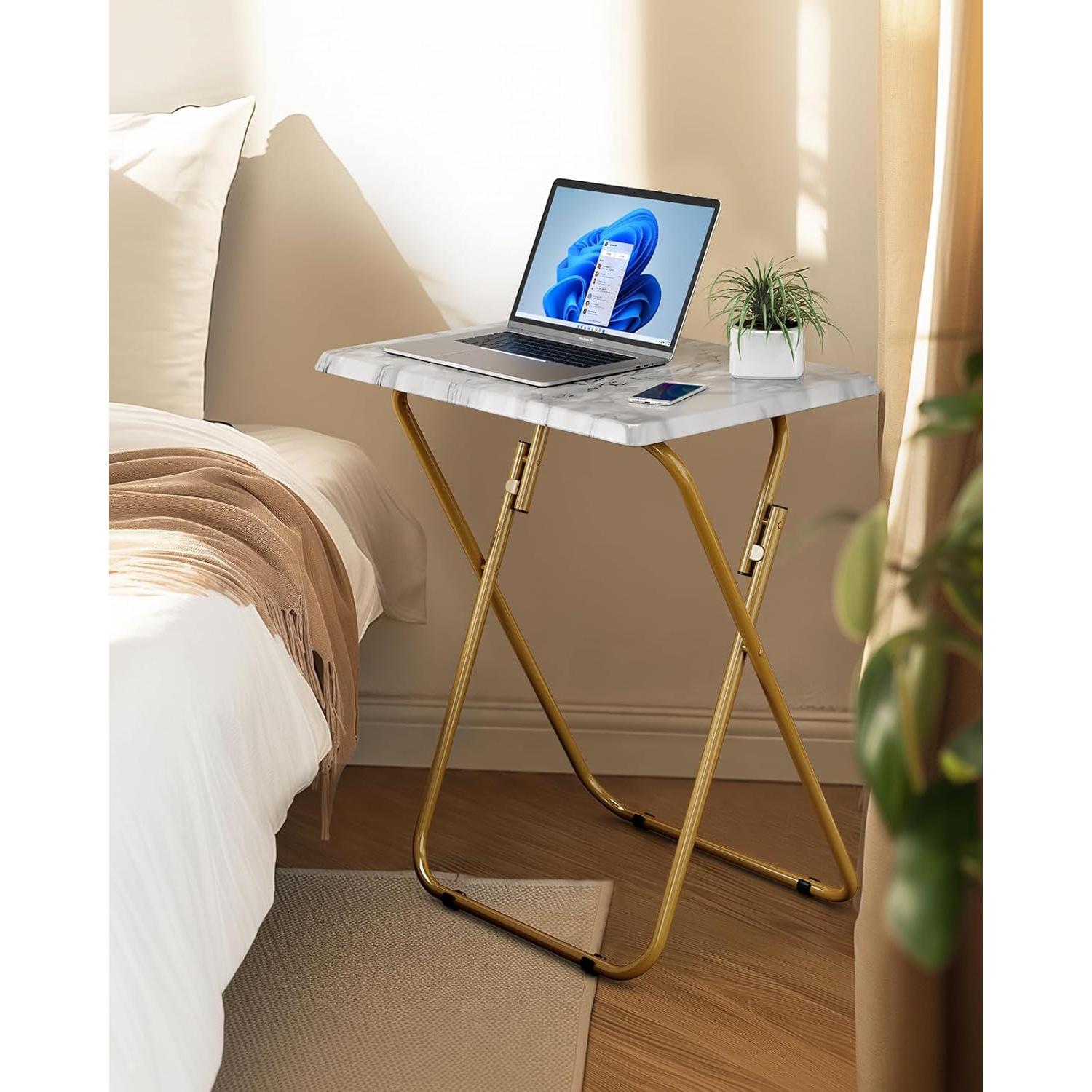 Mesa de bandeja plegable HUANUO Marmoleada 66 cm