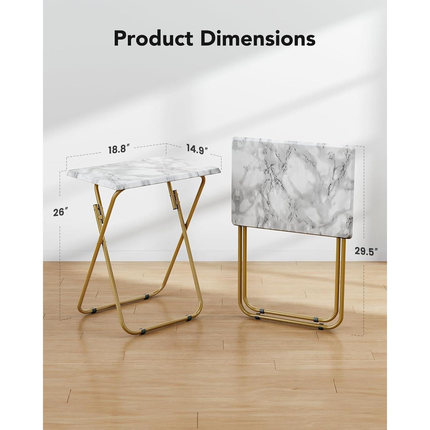 Mesa de bandeja plegable HUANUO Marmoleada 66 cm