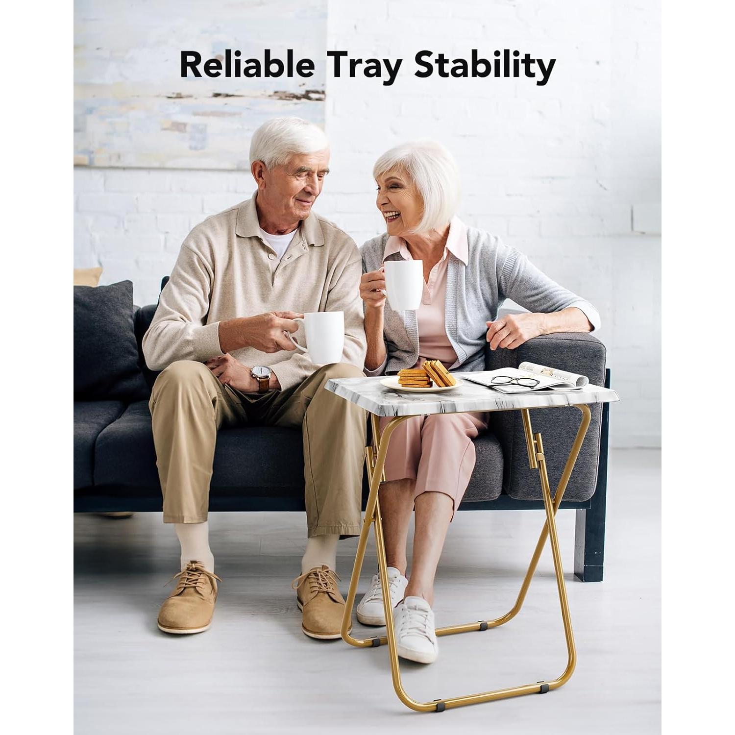 Mesa de bandeja plegable HUANUO Marmoleada 66 cm