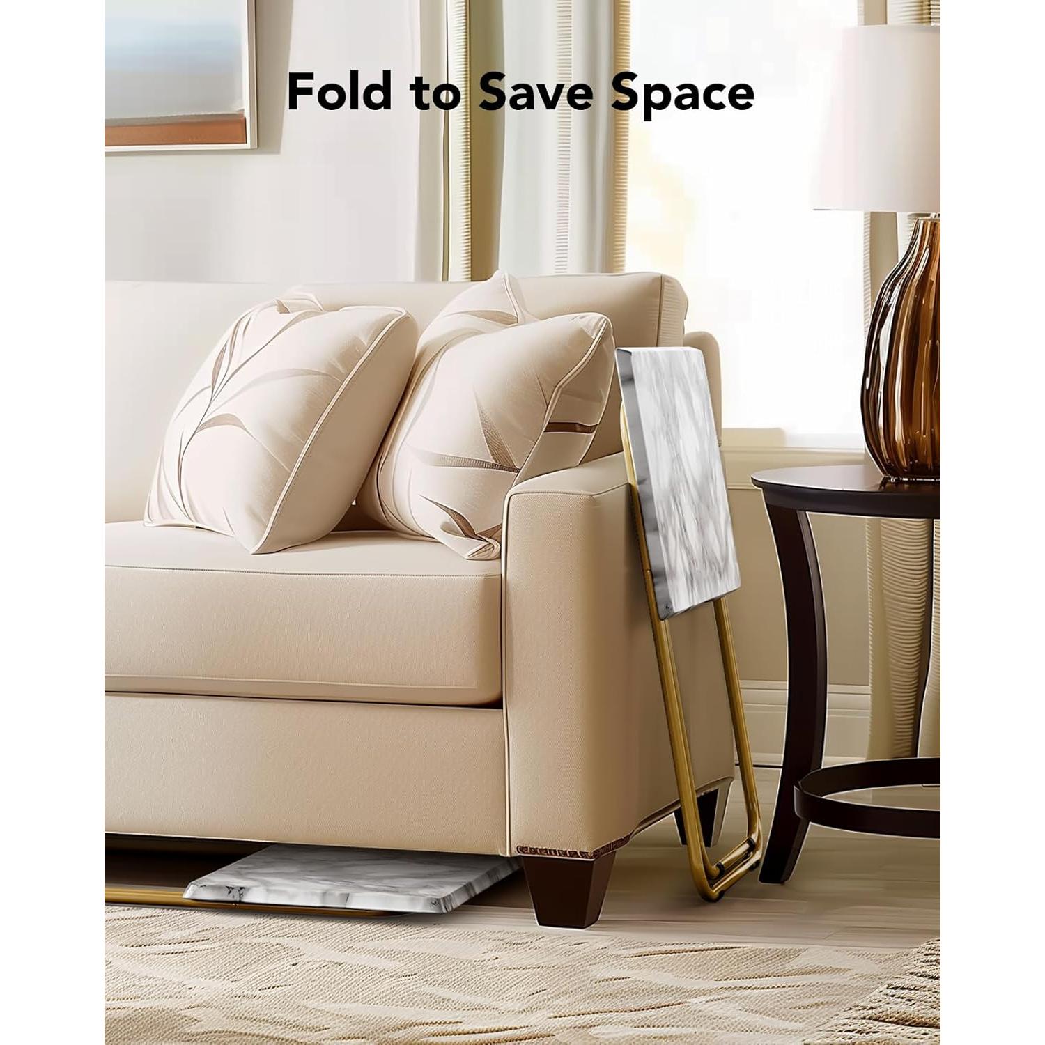 Mesa de bandeja plegable HUANUO Marmoleada 66 cm