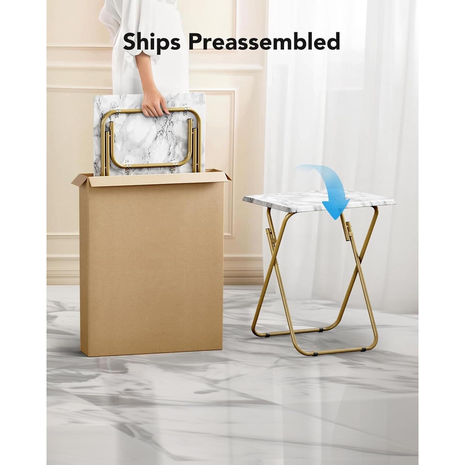 Mesa de bandeja plegable HUANUO Marmoleada 66 cm