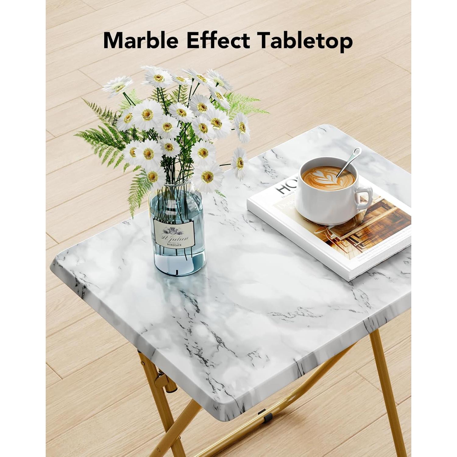 Mesa de bandeja plegable HUANUO Marmoleada 66 cm