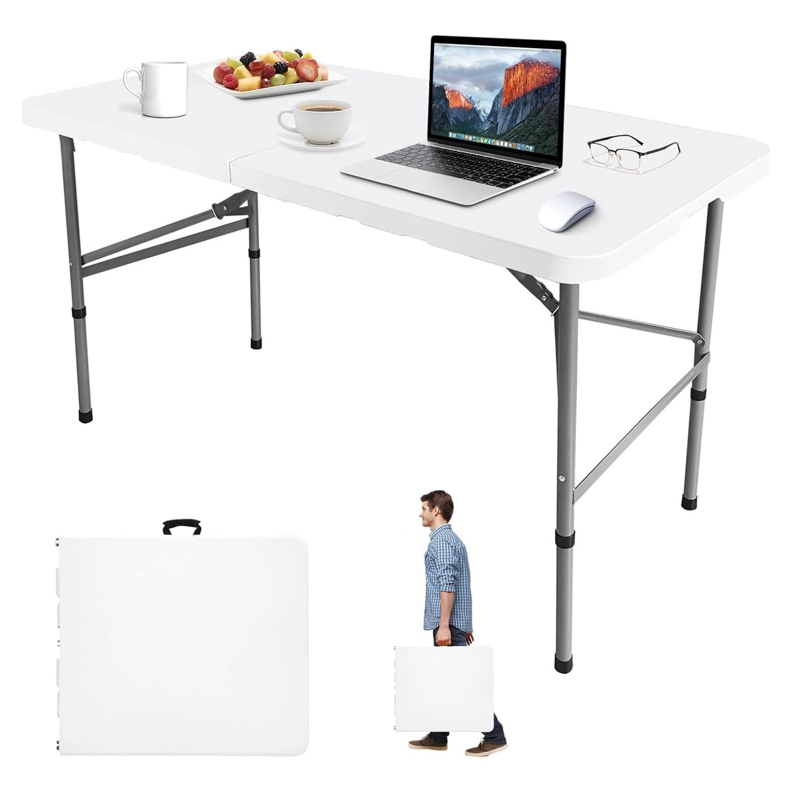 Mesa Plegable Camp Field 1.22m Blanca para Picnic y Camping