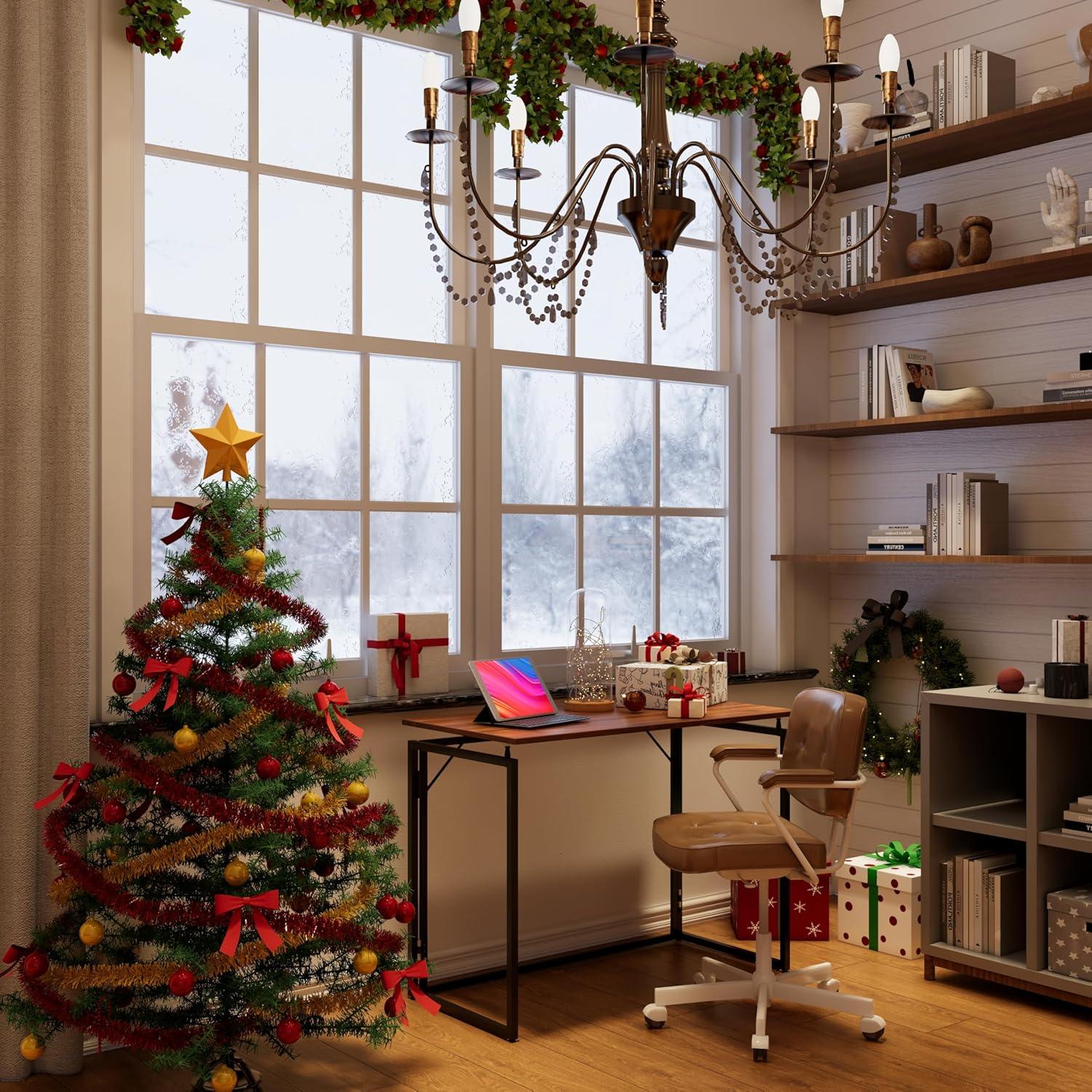 Escritorio Plegable Alawooder 76,2x40,6 cm Marrón Minimalista