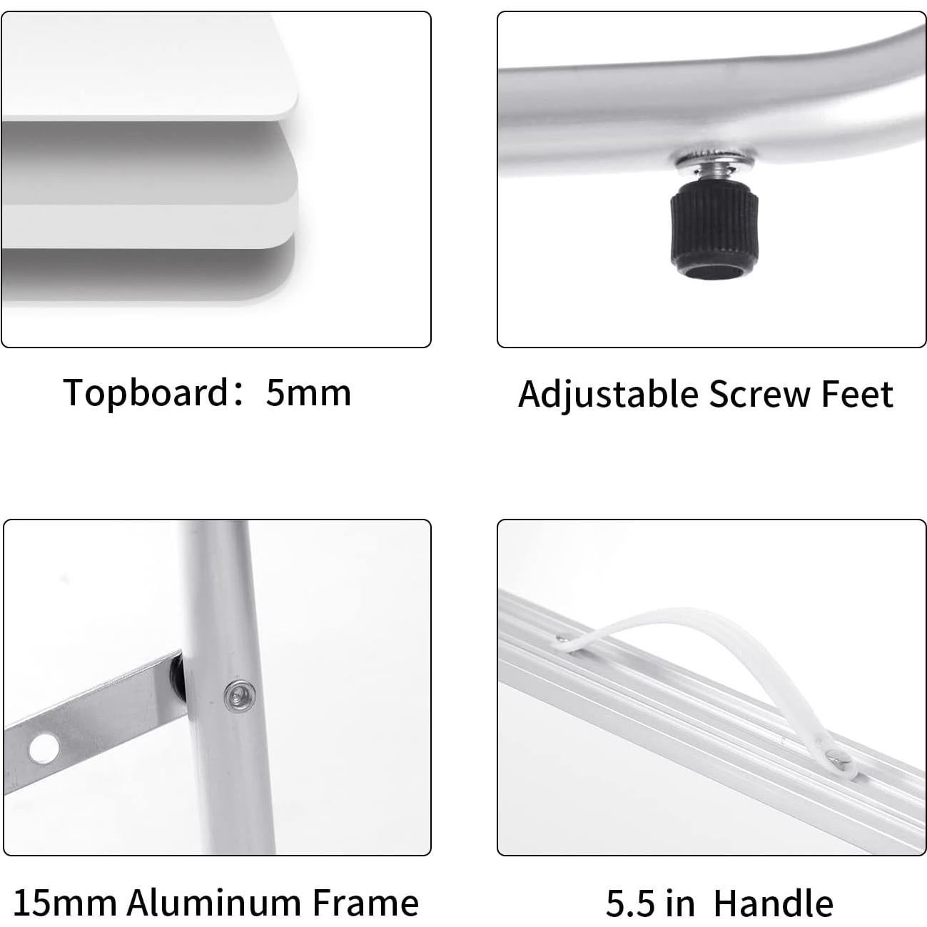 Mesa de Camping Plegable Moosinily 89x39cm Blanca Baja