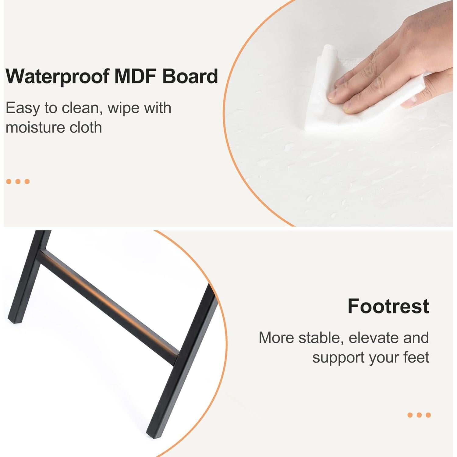 Juego de 2 mesas de bandeja Acovy RY-TV-TRAY blancas