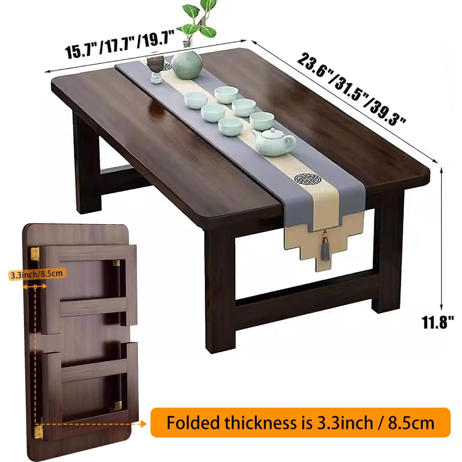 Mesa de café plegable FATOLRD 80x40 cm bambú japonesa