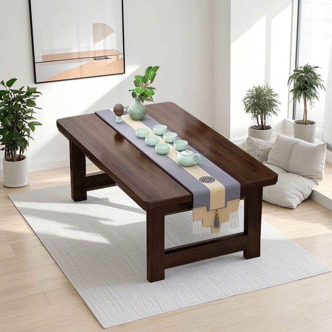 Mesa de café plegable FATOLRD 80x40 cm bambú japonesa