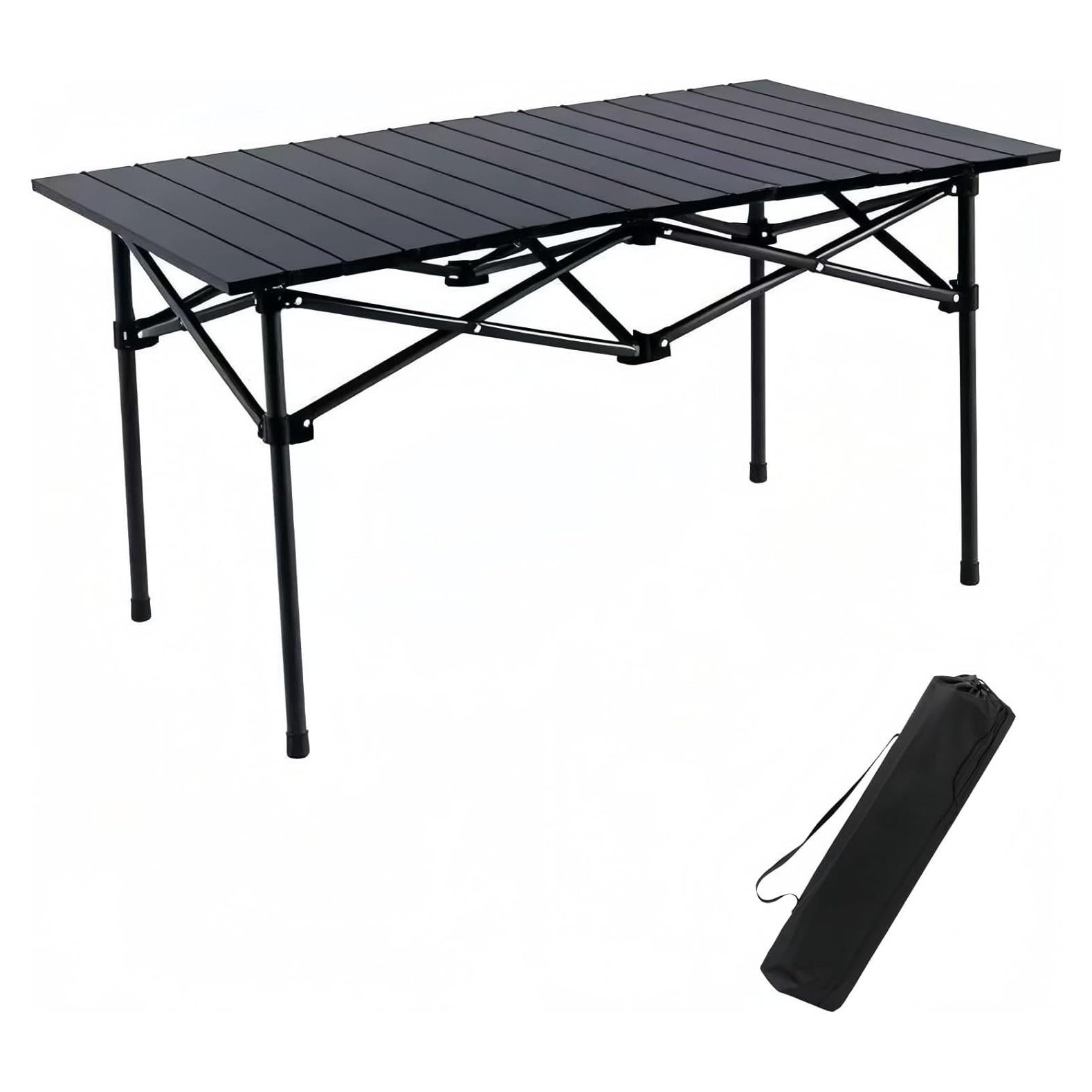 Mesa de Camping Plegable Xajsdlxs Negra 94x54.6 cm 2.95 kg