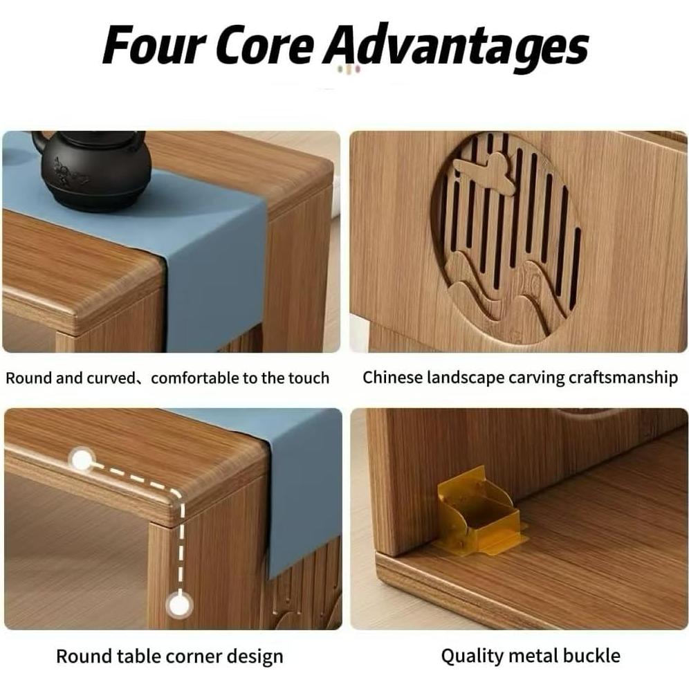 Mesa de café plegable Ekjkldo FD3 de bambú 80 cm