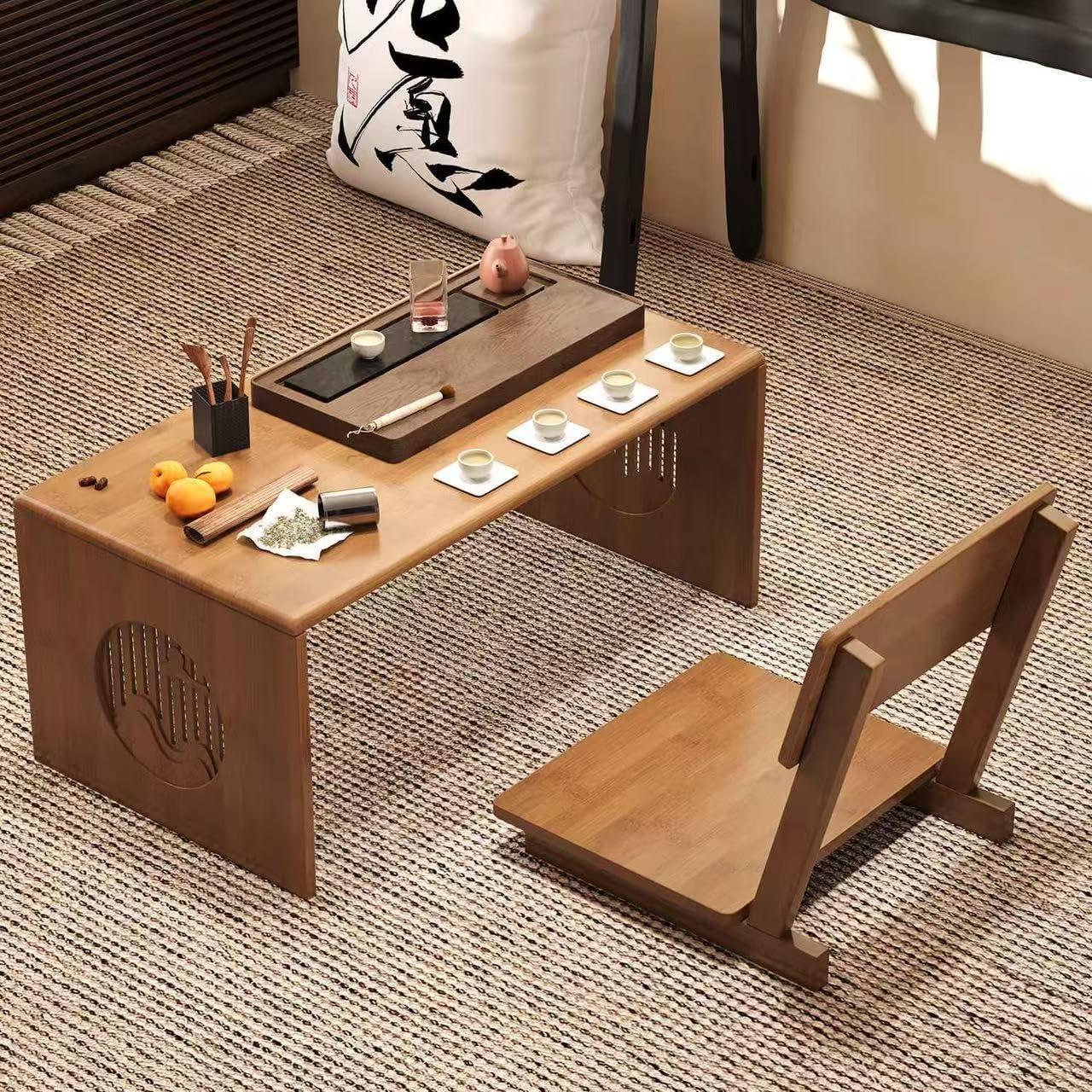 Mesa de café plegable Ekjkldo FD3 de bambú 80 cm