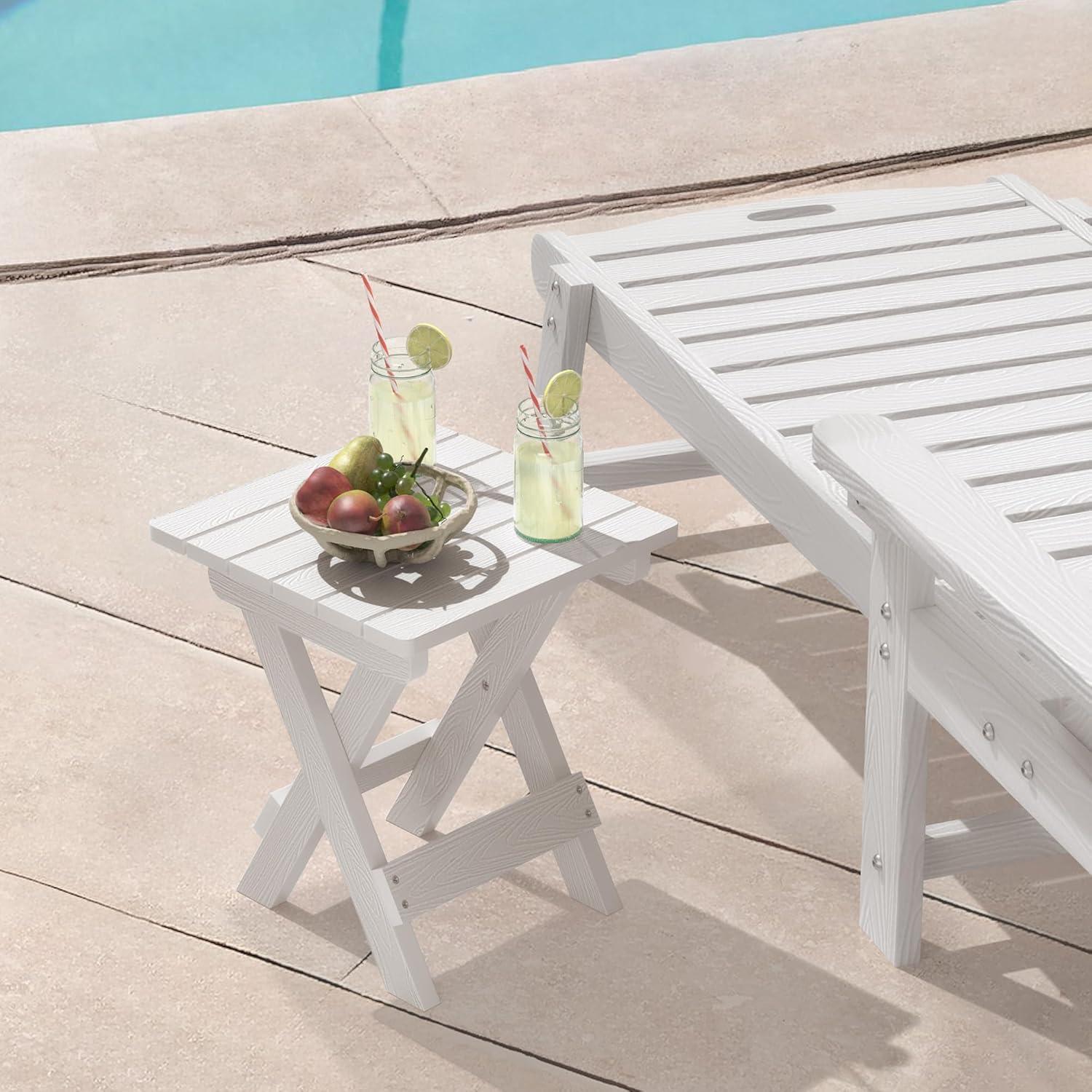 Mesa Plegable LUE BONA 35,56 cm Blanca para Exterior