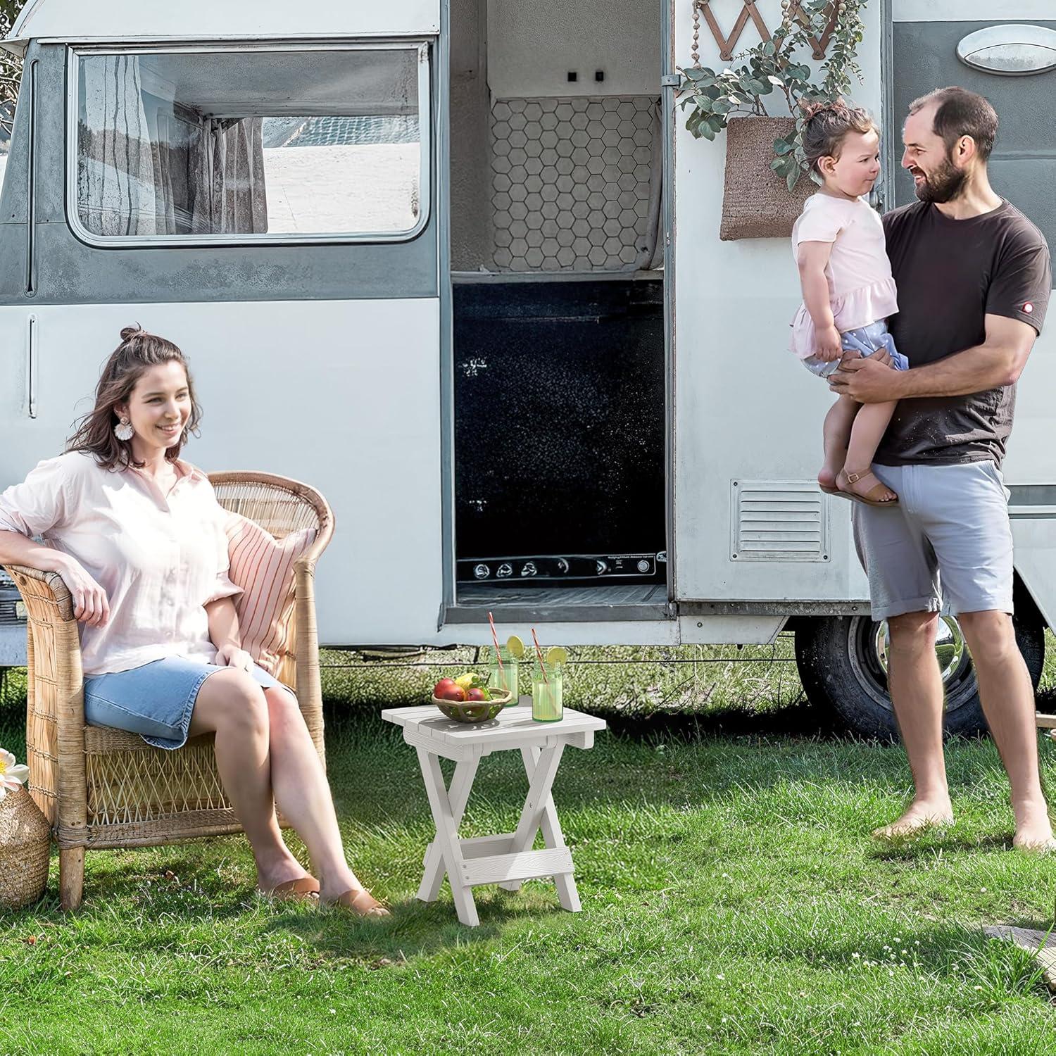 Mesa Plegable LUE BONA 35,56 cm Blanca para Exterior