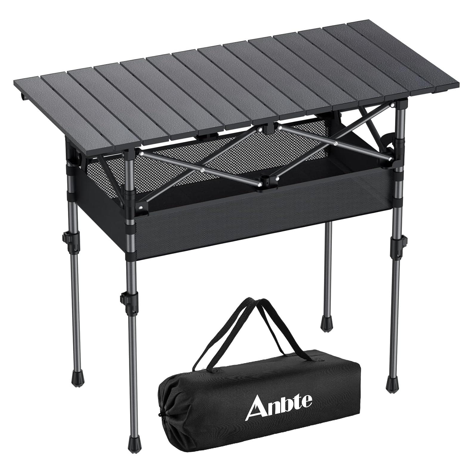 Mesa de Camping Plegable Anbte 81 cm Aluminio Ajustable