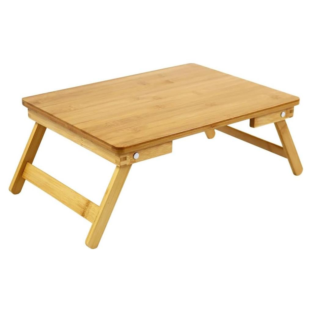 Mesa de Laptop Plegable WKWKER de Bambú Natural 40x32 cm
