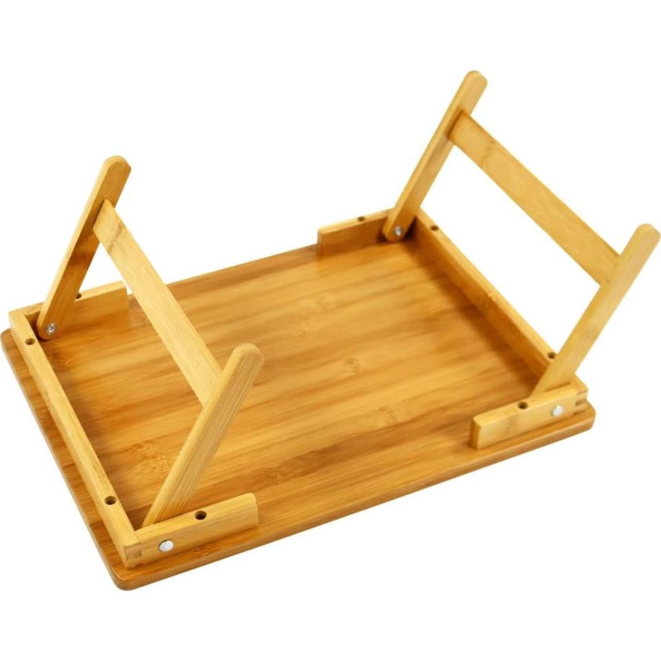 Mesa de Laptop Plegable WKWKER de Bambú Natural 40x32 cm