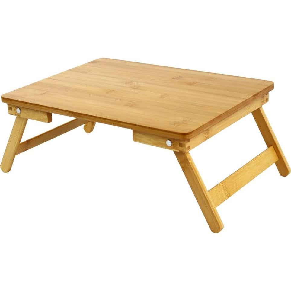 Mesa de Laptop Plegable WKWKER de Bambú Natural 40x32 cm