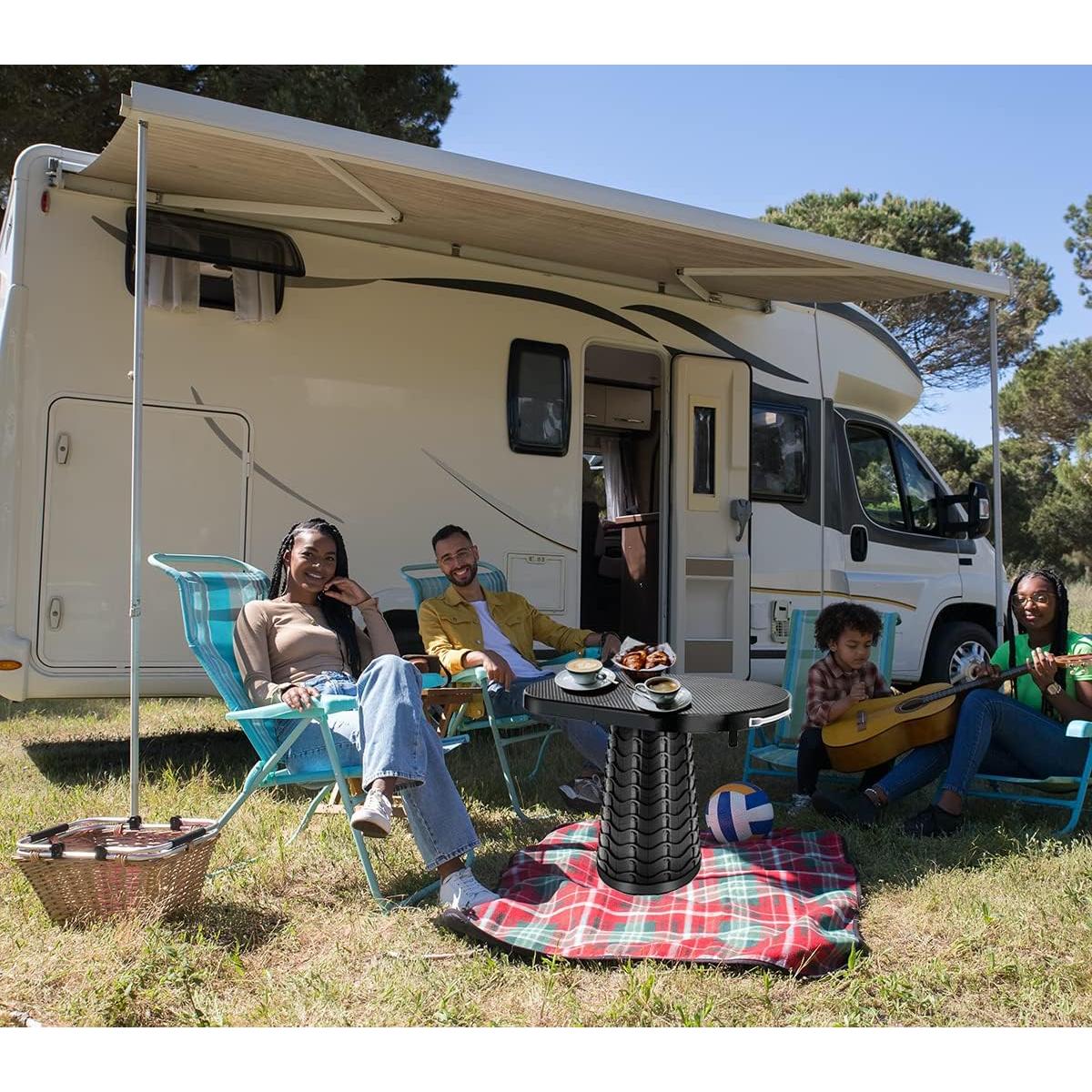 Mesa Plegable 2 en 1 Maliven MO-005 Negra para Camping