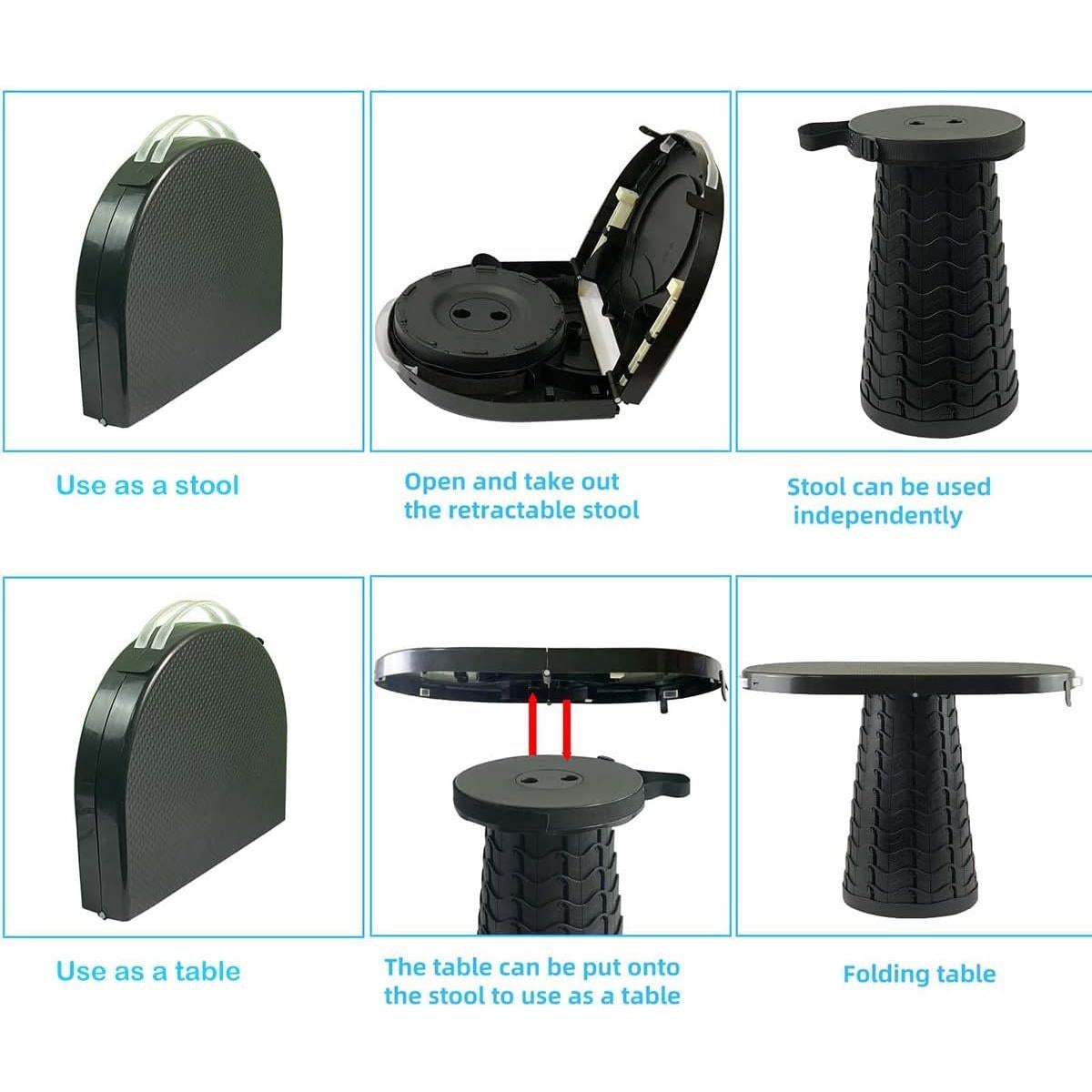 Mesa Plegable 2 en 1 Maliven MO-005 Negra para Camping