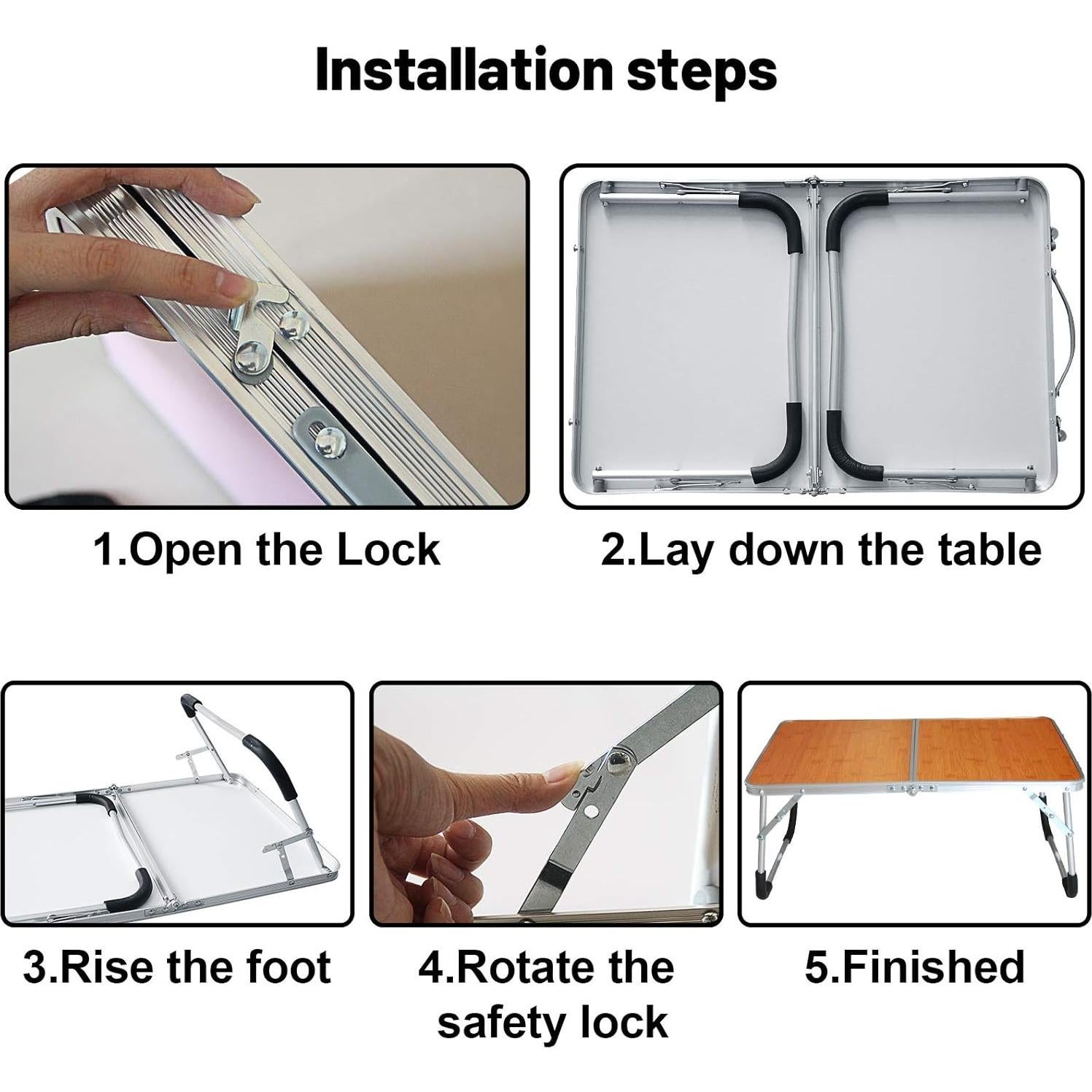 Mesa Plegable para Laptop Jucaifu 62x42 cm con Almacenamiento