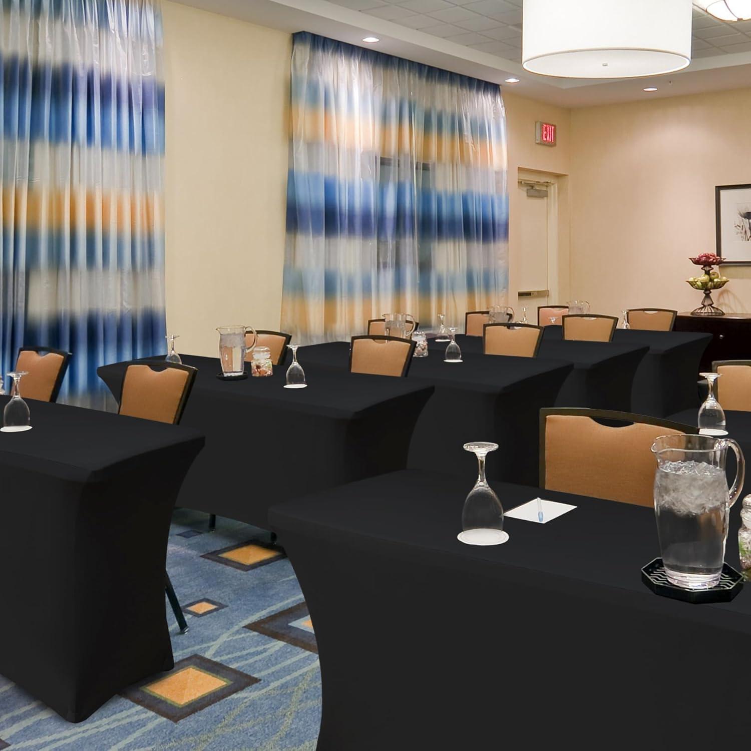 Manteles Ajustados de Spandex Negros Enjoyidea 6 Pies - 6 Unidades