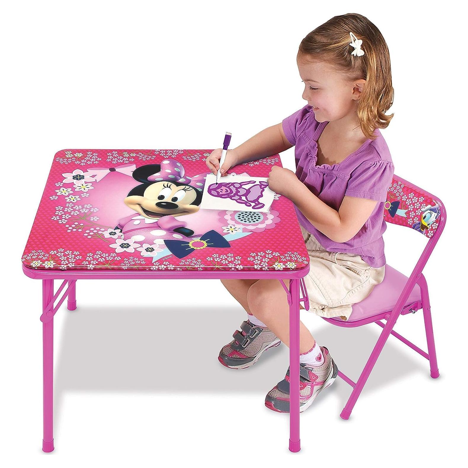Conjunto Mesa y Silla Minnie Mouse para Niños 2-5 Años