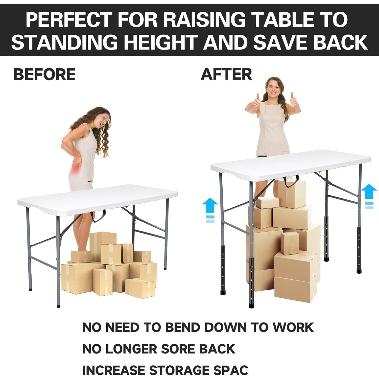 Elevadores de Mesa Plegables Laowu 8 PCS Altura Ajustable