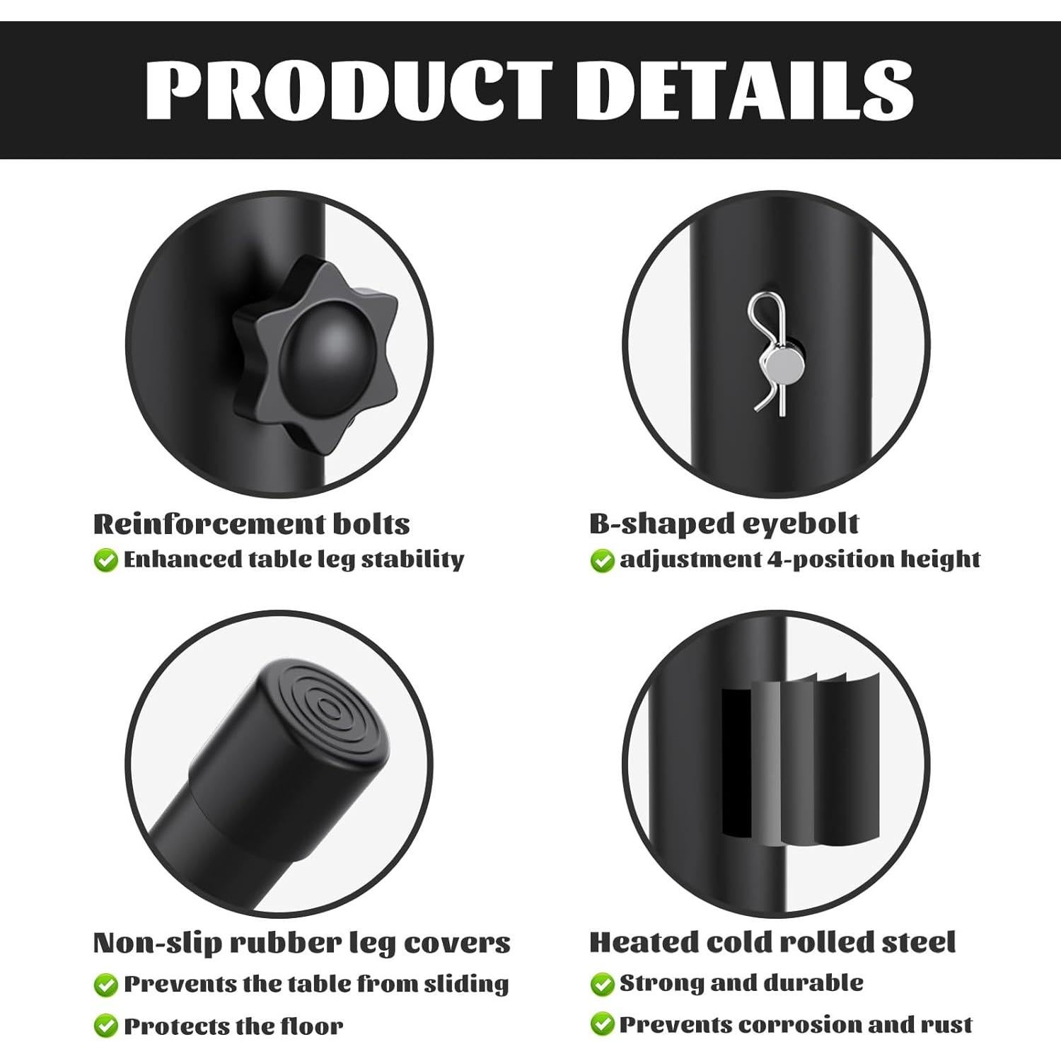 Extensiones de patas de mesa YUEYIN ajustables 4 niveles