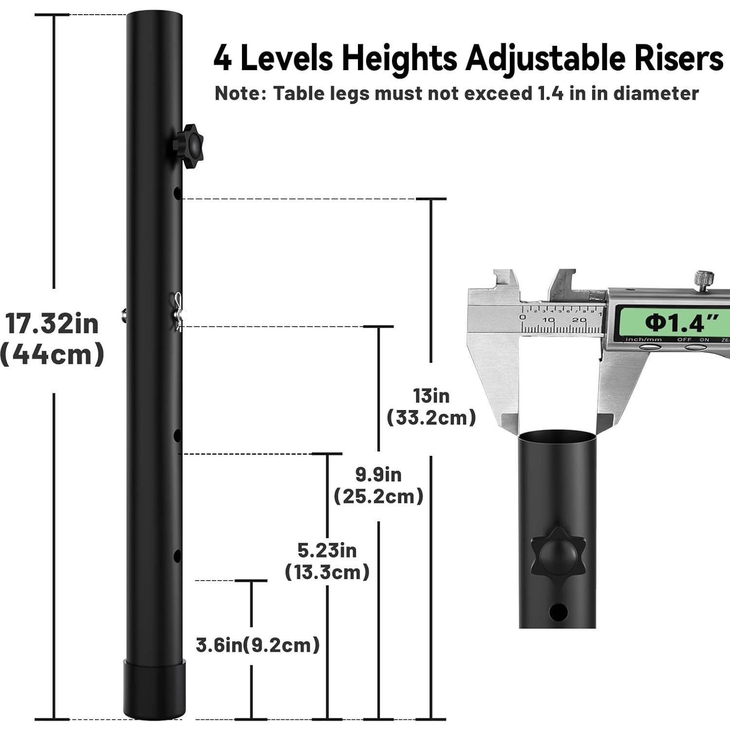 Extensiones de patas de mesa YUEYIN ajustables 4 niveles