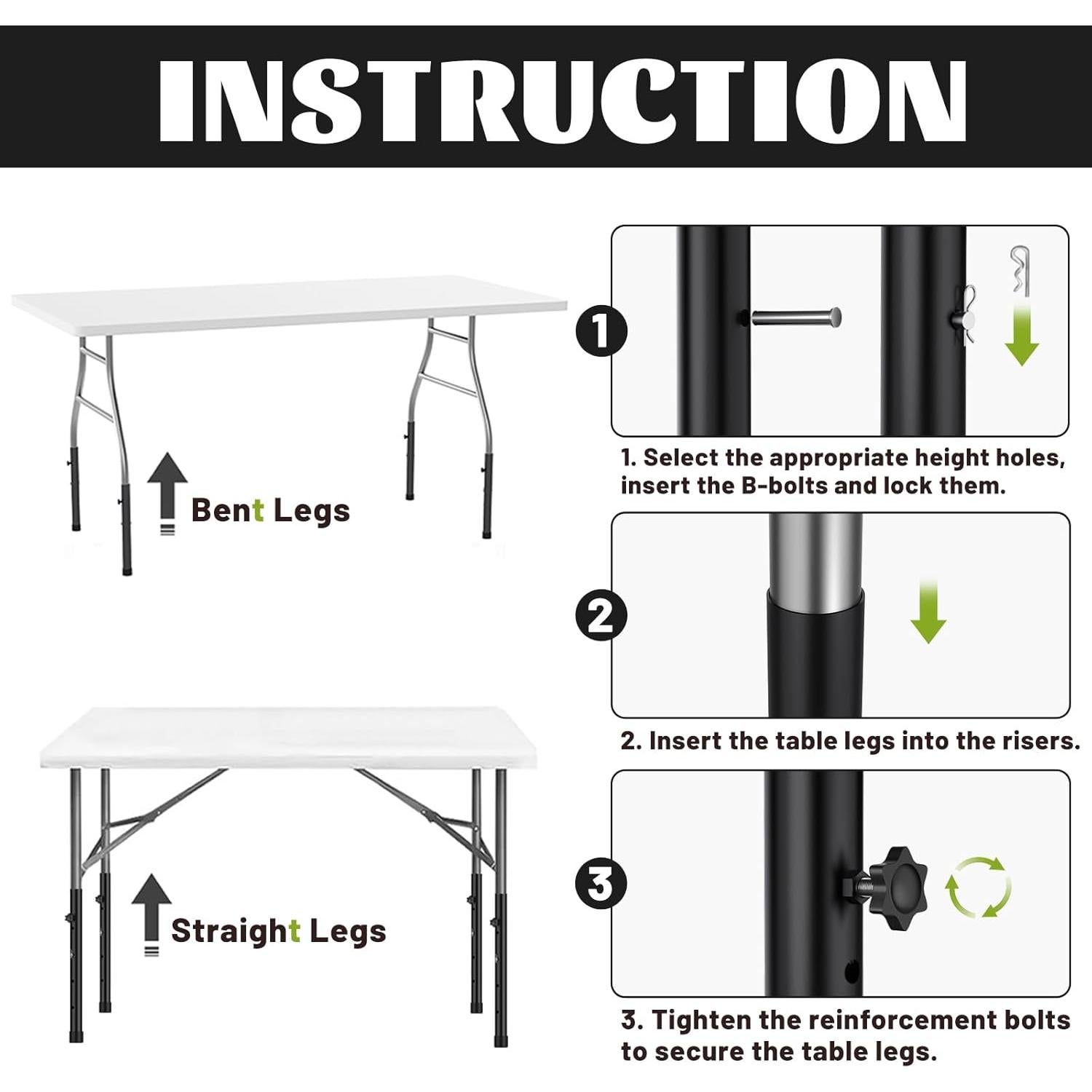 Extensiones de patas de mesa YUEYIN ajustables 4 niveles