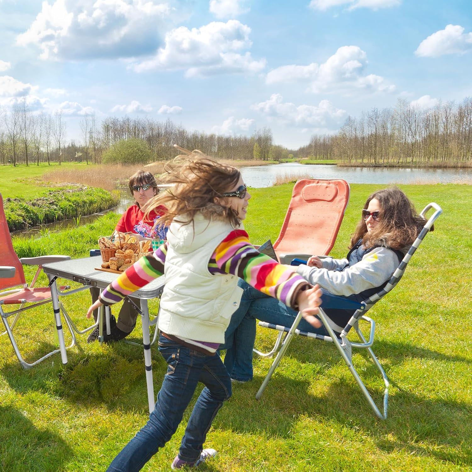 Mesa de Camping Plegable XFGSYXS 60x40cm Altura Ajustable