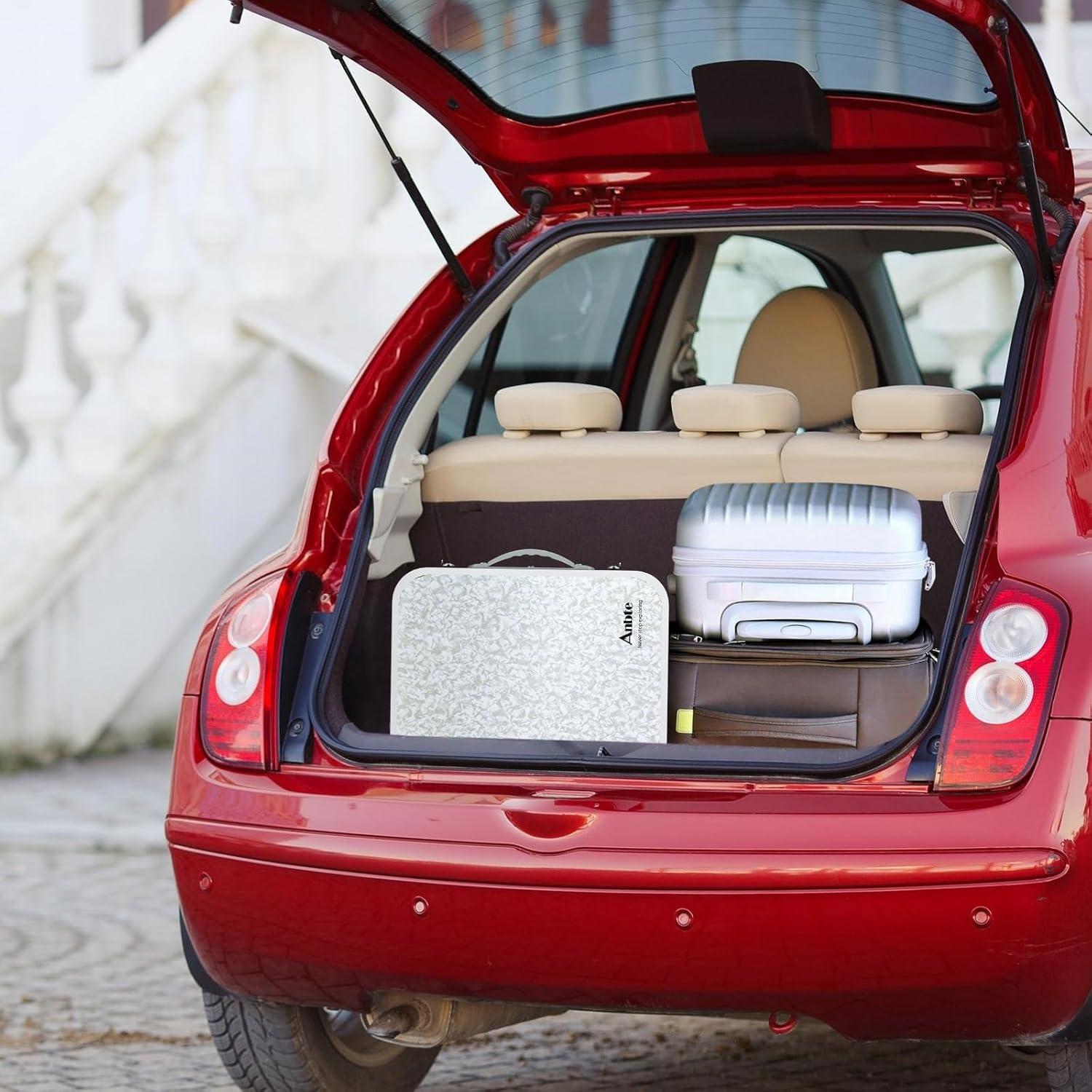 Mesa Plegable Camping Anbte 67 cm Aluminio Plata Ajustable