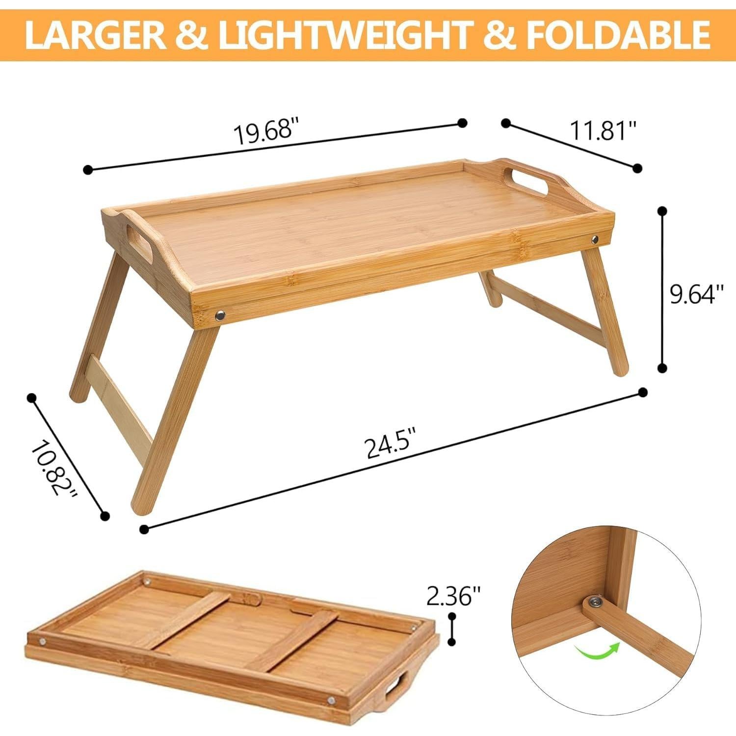 Juego de 2 Mesas de Bandeja para Cama WRONWA 62x30cm
