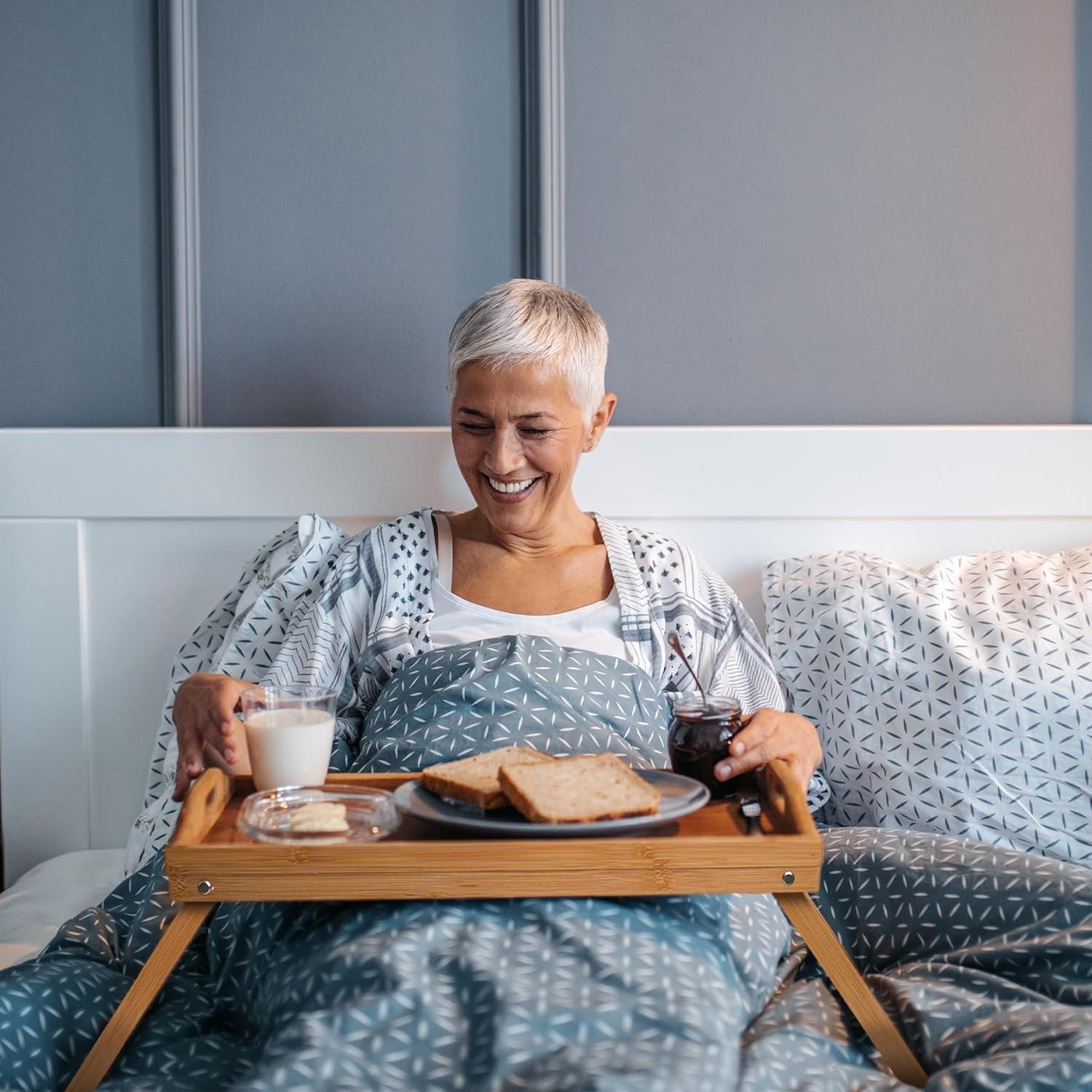 Juego de 2 Mesas de Bandeja para Cama WRONWA 62x30cm