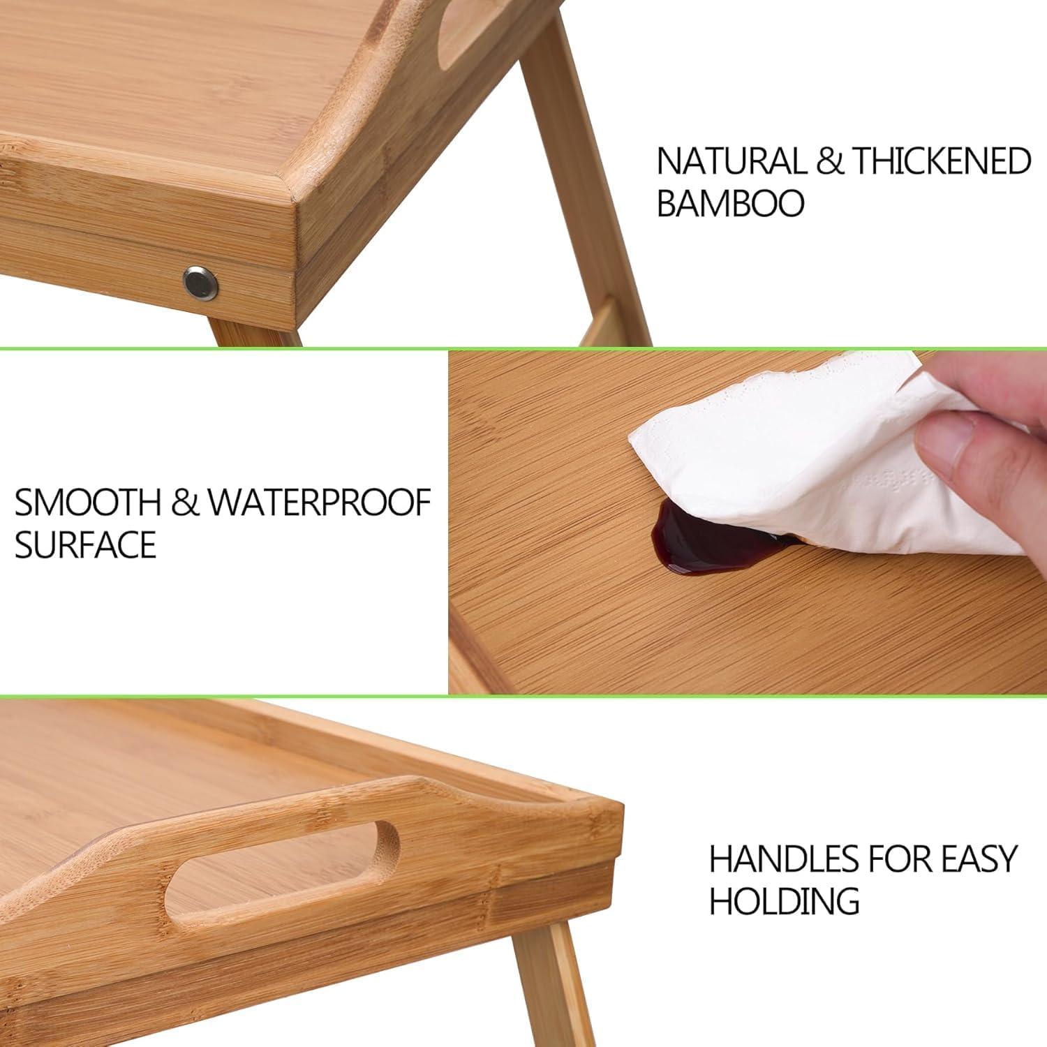 Juego de 2 Mesas de Bandeja para Cama WRONWA 62x30cm