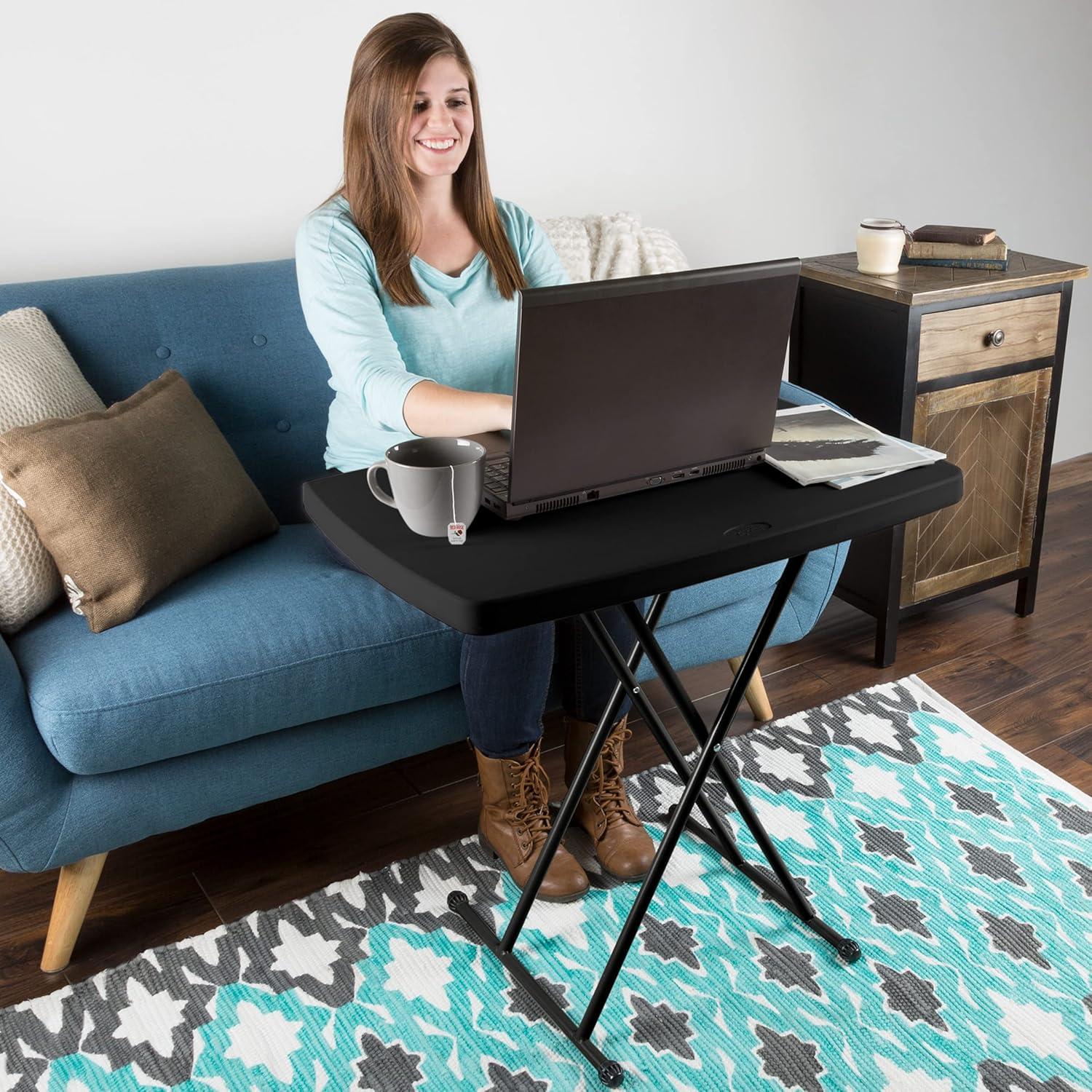 Mesa Plegable Pequeña Everyday Home Negra 63,5-71,1 cm