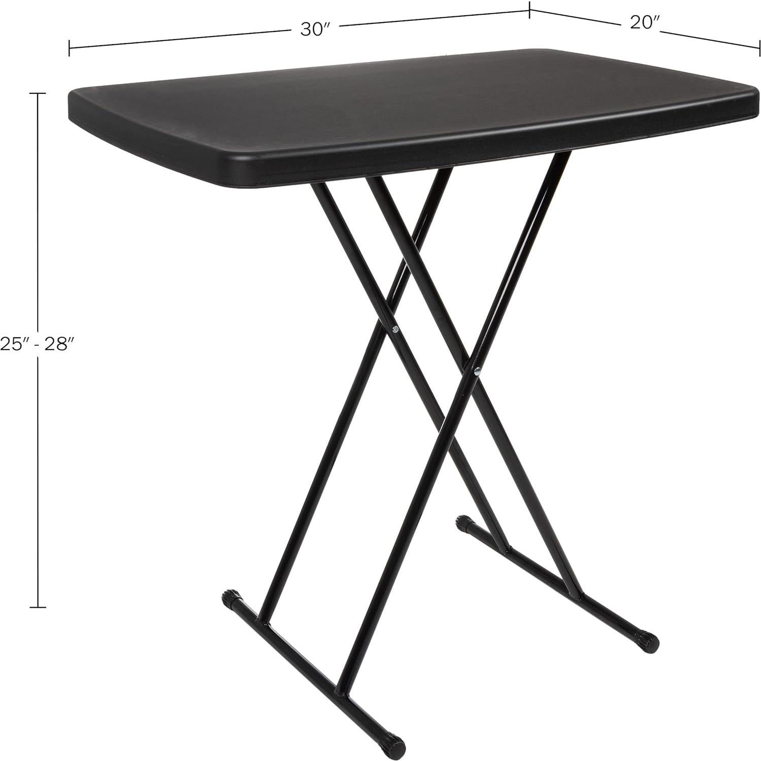 Mesa Plegable Pequeña Everyday Home Negra 63,5-71,1 cm