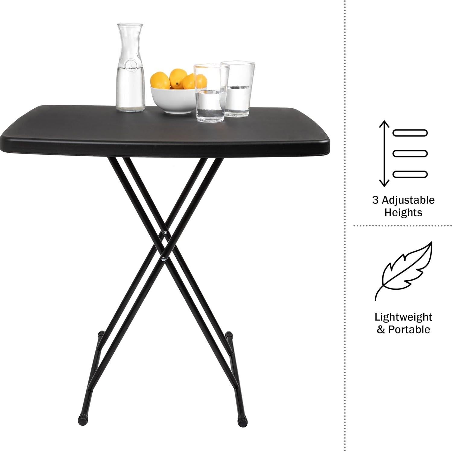 Mesa Plegable Pequeña Everyday Home Negra 63,5-71,1 cm