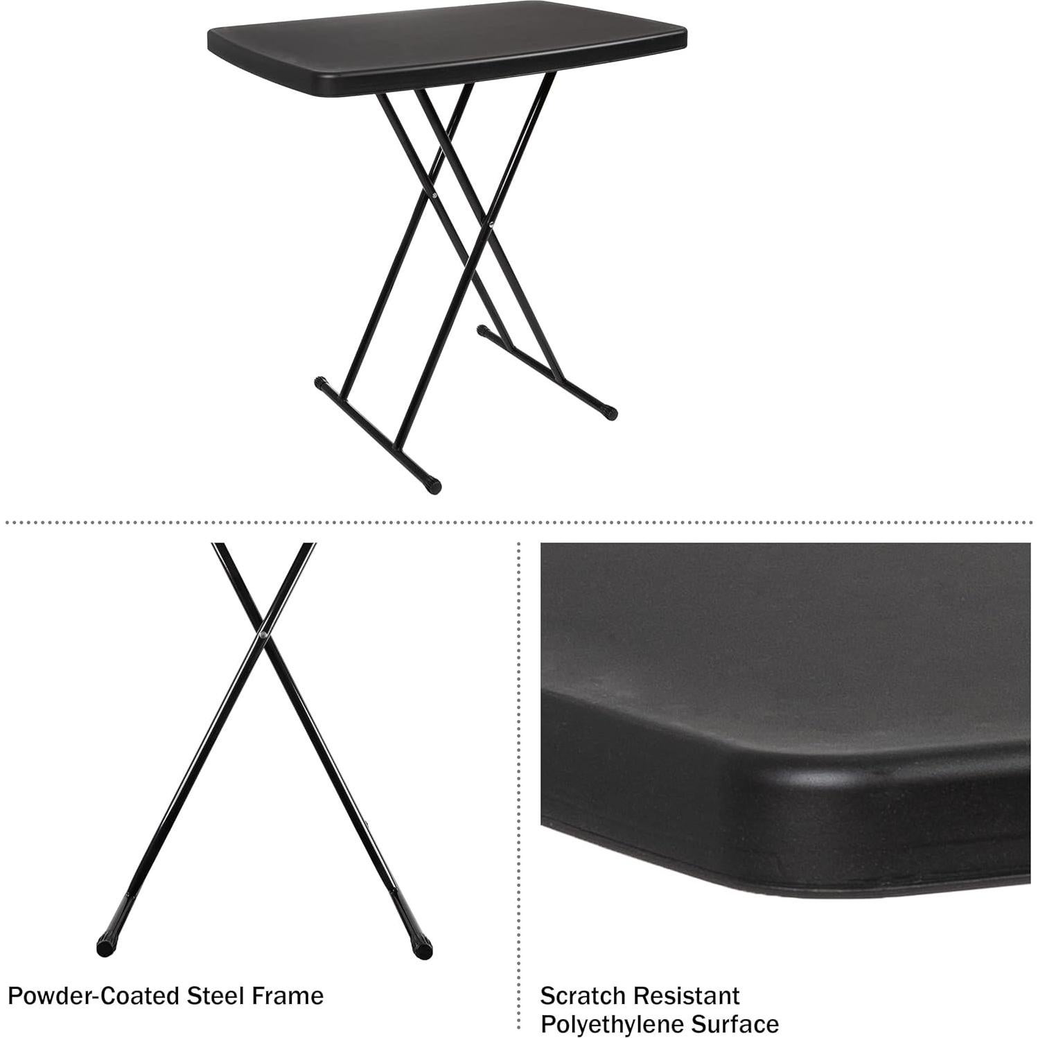 Mesa Plegable Pequeña Everyday Home Negra 63,5-71,1 cm