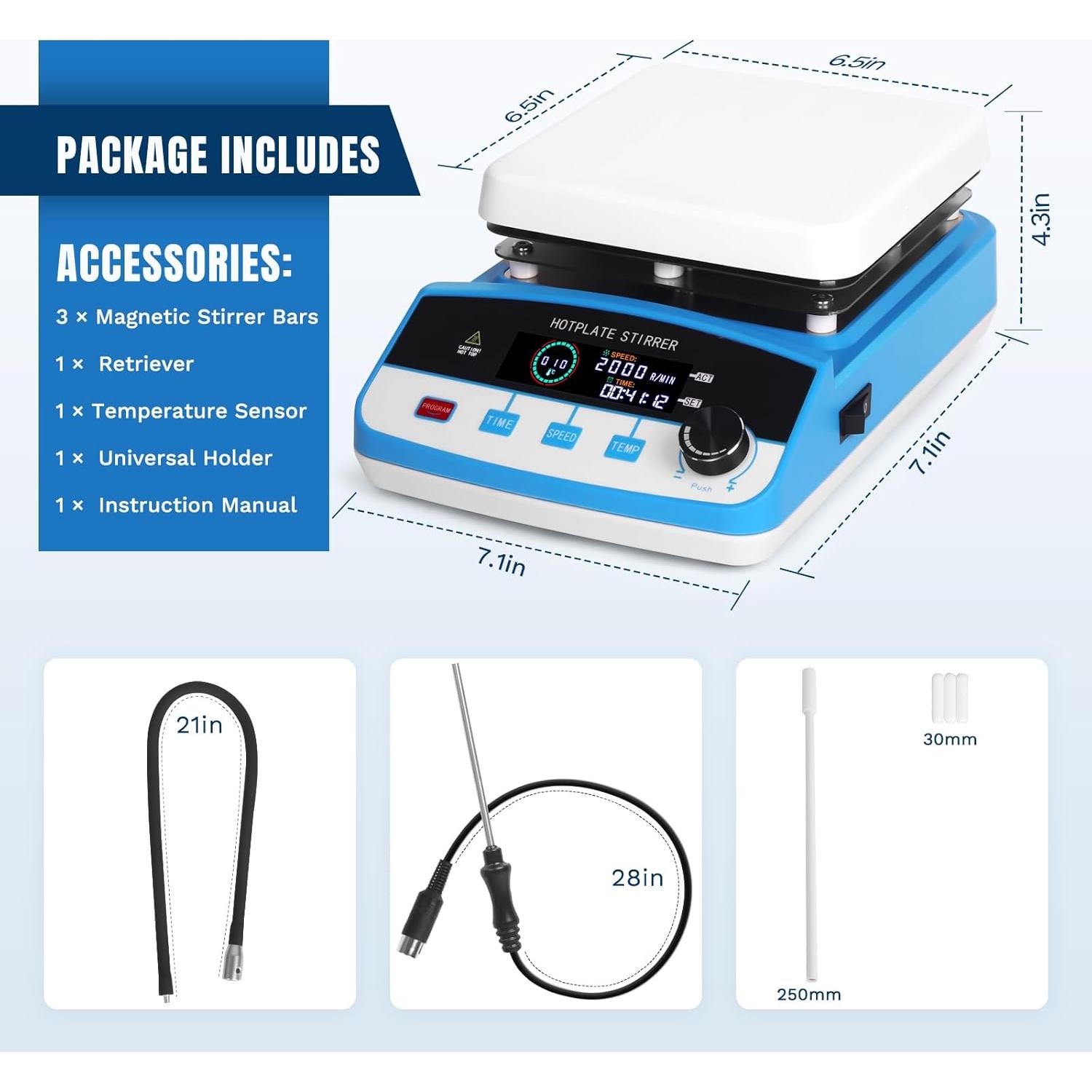 Placa Calentadora Magnética Cekegon CK-6L 6L LCD 520°C