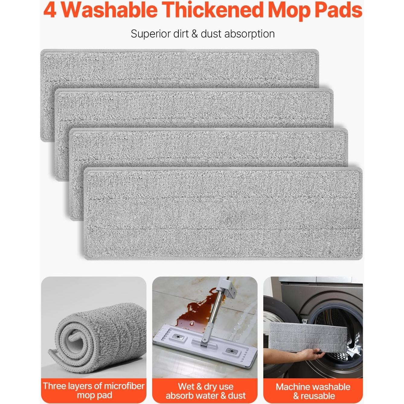 Mopa Plana VEVOR con 4 Almohadillas Reutilizables 0.92kg