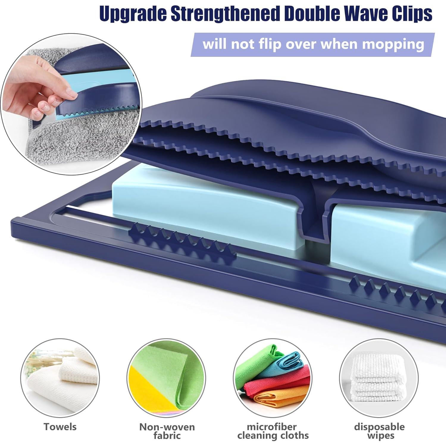 Mopa plana de microfibra MEXERRIS con 4 almohadillas