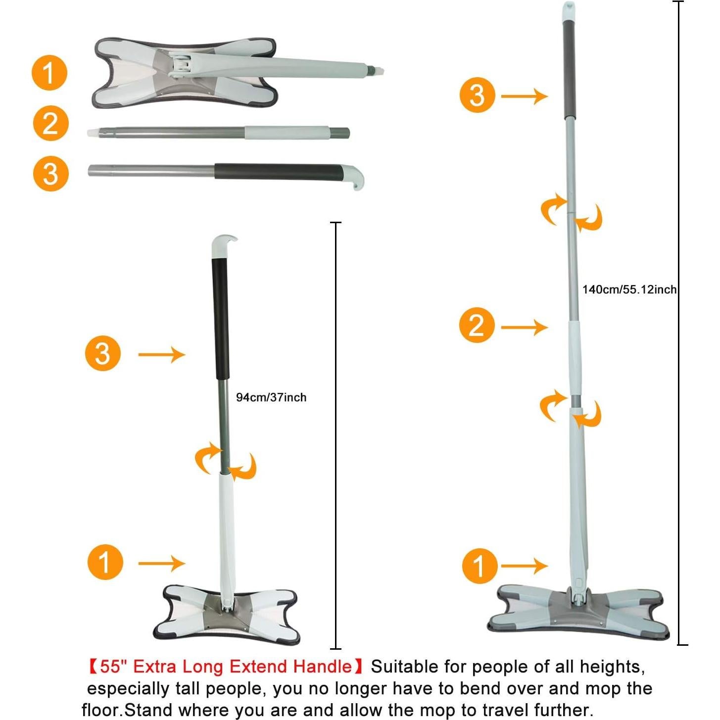Mopa de Microfibra EZ SPARES X-Type con 3 Almohadillas Repuesto