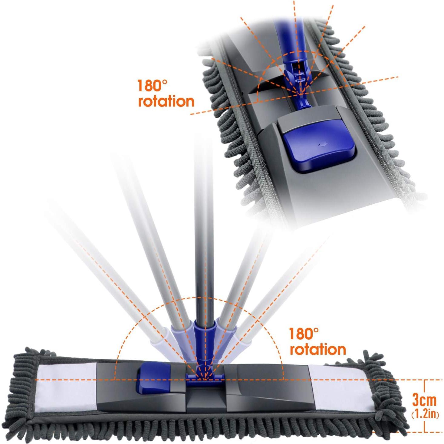 Mop de Microfibra MASTERTOP con Mango Ajustable y Almohadillas Lavables