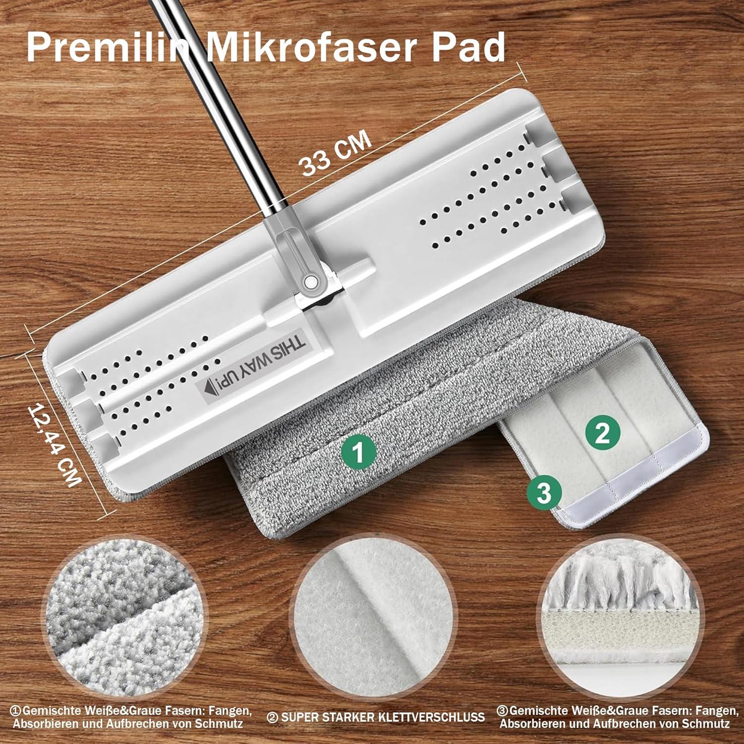 Mopa Plana Microfibra JOYMOOP 127 cm con Cabezal 33 cm